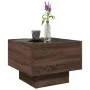 Mesa auxiliar con LED madera ingeniería marrón roble 40x40x30cm de , Mesas de centro - Ref: Foro24-847503, Precio: 61,43 €, D...