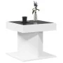 Mesa de centro con luz LED madera ingeniería blanca 50x50x45 cm de , Mesas de centro - Ref: Foro24-847560, Precio: 96,00 €, D...