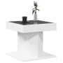 Mesa de centro con luz LED madera ingeniería blanca 50x50x45 cm de , Mesas de centro - Ref: Foro24-847560, Precio: 97,54 €, D...