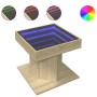 Mesa de centro y LED madera ingeniería roble Sonoma 50x50x45 cm de , Mesas de centro - Ref: Foro24-847562, Precio: 88,54 €, D...