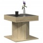 Mesa de centro y LED madera ingeniería roble Sonoma 50x50x45 cm de , Mesas de centro - Ref: Foro24-847562, Precio: 88,54 €, D...