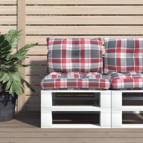 Palettenkissen, 2 Stück, rotes Karomuster-Stoff von , Kissen für Stühle und Sofas - Ref: Foro24-360847, Preis: 32,71 €, Rabat...