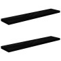 Estantes flotantes pared 2 uds MDF negro brillo 120x23,5x3,8 cm en Estanterías | Comprar online en Foru.es