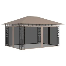 Cenador con mosquitera gris taupe 4x3x2,73 m 180 g/m² de vidaXL, Carpas y cenadores - Ref: Foro24-312252, Precio: 312,24 €, D...
