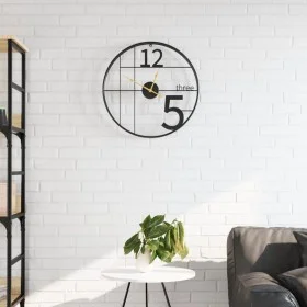 Black iron wall clock Ø50 cm by , Wall clocks - Ref: Foro24-4008401, Price: 52,02 €, Discount: %