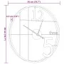 Reloj de pared de hierro negro Ø50 cm de , Relojes de pared - Ref: Foro24-4008401, Precio: 52,02 €, Descuento: %