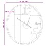 Reloj de pared de hierro negro Ø50 cm de , Relojes de pared - Ref: Foro24-4008401, Precio: 49,56 €, Descuento: %