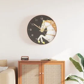 Reloj de pared poliestireno y cristal dorado y blanco Ø29,5 cm de , Relojes de pared - Ref: Foro24-4008408, Precio: 17,84 €, ...