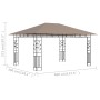 Cenador con mosquitera gris taupe 4x3x2,73 m 180 g/m² de vidaXL, Carpas y cenadores - Ref: Foro24-312252, Precio: 317,81 €, D...