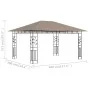 Cenador con mosquitera gris taupe 4x3x2,73 m 180 g/m² de vidaXL, Carpas y cenadores - Ref: Foro24-312252, Precio: 312,24 €, D...