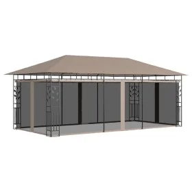 Cenador con mosquitera gris taupe 6x3x2,73 m 180 g/m² de vidaXL, Carpas y cenadores - Ref: Foro24-312253, Precio: 283,41 €, D...