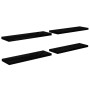 Estantes flotantes pared 4 uds MDF negro brillo 120x23,5x3,8 cm en Estanterías | Comprar online en Foru.es