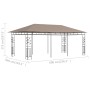 Cenador con mosquitera gris taupe 6x3x2,73 m 180 g/m² de vidaXL, Carpas y cenadores - Ref: Foro24-312253, Precio: 295,40 €, D...