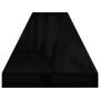 Estantes flotantes pared 4 uds MDF negro brillo 120x23,5x3,8 cm en Estanterías | Comprar online en Foru.es