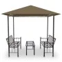 Quiosco de jardín mesa y bancos gris taupe 180g/m² 2,5x1,5x2,4m de vidaXL, Carpas y cenadores - Ref: Foro24-312222, Precio: 3...