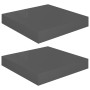 Estante flotante de pared 2 uds MDF gris brillo 23x23,5x3,8 cm en Estanterías | Comprar online en Foru.es
