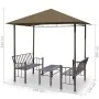 Quiosco de jardín mesa y bancos gris taupe 180g/m² 2,5x1,5x2,4m de vidaXL, Carpas y cenadores - Ref: Foro24-312222, Precio: 3...