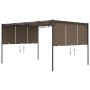 Cenador de jardín con cortina lateral gris taupe 4x3x2,25 m de vidaXL, Carpas y cenadores - Ref: Foro24-312264, Precio: 240,1...