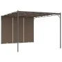 Cenador de jardín con cortina lateral gris taupe 4x3x2,25 m de vidaXL, Carpas y cenadores - Ref: Foro24-312264, Precio: 229,8...