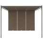 Cenador de jardín con cortina lateral gris taupe 4x3x2,25 m de vidaXL, Carpas y cenadores - Ref: Foro24-312264, Precio: 229,8...