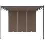 Cenador de jardín con cortina lateral gris taupe 4x3x2,25 m de vidaXL, Carpas y cenadores - Ref: Foro24-312264, Precio: 240,1...