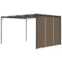 Cenador de jardín con cortina lateral gris taupe 4x3x2,25 m de vidaXL, Carpas y cenadores - Ref: Foro24-312264, Precio: 229,8...