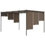 Cenador de jardín con cortina lateral gris taupe 4x3x2,25 m de vidaXL, Carpas y cenadores - Ref: Foro24-312264, Precio: 229,8...