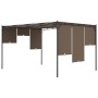 Cenador de jardín con cortina lateral gris taupe 4x3x2,25 m de vidaXL, Carpas y cenadores - Ref: Foro24-312264, Precio: 240,1...