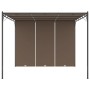 Cenador de jardín con cortina lateral gris taupe 3x3x2,25 m de vidaXL, Carpas y cenadores - Ref: Foro24-312263, Precio: 222,1...