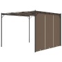Cenador de jardín con cortina lateral gris taupe 3x3x2,25 m de vidaXL, Carpas y cenadores - Ref: Foro24-312263, Precio: 222,1...