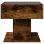 Mesa de centro y LED madera ingeniería roble ahumado 50x50x45cm de , Mesas de centro - Ref: Foro24-847529, Precio: 95,61 €, D...