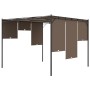 Cenador de jardín con cortina lateral gris taupe 3x3x2,25 m de vidaXL, Carpas y cenadores - Ref: Foro24-312263, Precio: 222,1...
