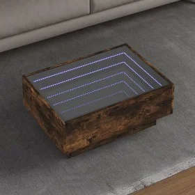 Mesa de centro y LED madera ingeniería roble ahumado 70x50x30cm de , Mesas de centro - Ref: Foro24-847515, Precio: 117,72 €, ...