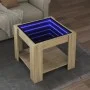 Mesa de centro y LED madera ingeniería roble Sonoma 53x53x45 cm de , Mesas de centro - Ref: Foro24-847541, Precio: 86,73 €, D...