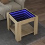 Mesa de centro y LED madera ingeniería roble Sonoma 53x53x45 cm de , Mesas de centro - Ref: Foro24-847541, Precio: 88,04 €, D...
