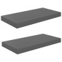 Estantes flotantes de pared 2 uds MDF gris brillo 50x23x3,8 cm en Estanterías | Comprar online en Foru.es
