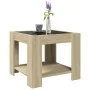 Mesa de centro y LED madera ingeniería roble Sonoma 53x53x45 cm de , Mesas de centro - Ref: Foro24-847541, Precio: 86,73 €, D...