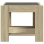 Mesa de centro y LED madera ingeniería roble Sonoma 53x53x45 cm de , Mesas de centro - Ref: Foro24-847541, Precio: 86,73 €, D...