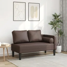 Sofá diván con cojines cuero sintético marrón de , Divanes - Ref: Foro24-4007566, Precio: 154,95 €, Descuento: %