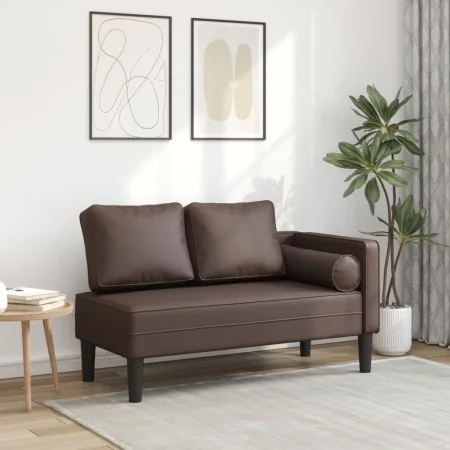 Sofá diván con cojines cuero sintético marrón de , Divanes - Ref: Foro24-4007566, Precio: 154,95 €, Descuento: %