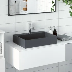 Cast mineral/marble anthracite washbasin 50x38x13 cm by , Sinks - Ref: Foro24-155984, Price: 143,16 €, Discount: %