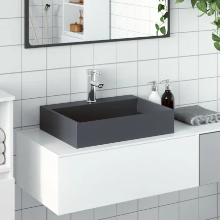 Cast mineral/marble anthracite washbasin 50x38x13 cm by , Sinks - Ref: Foro24-155984, Price: 143,16 €, Discount: %