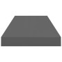 Estante flotante de pared MDF gris brillo 60x23,5x3,8 cm en Estanterías | Comprar online en Foru.es