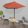 Sombrilla balcón semicircular aluminio terracota 270x144x222 cm de vidaXL, Sombrillas - Ref: Foro24-312499, Precio: 126,22 €,...