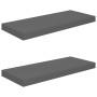 Estantes flotantes de pared 2 uds MDF gris brillo 60x23,5x3,8cm en Estanterías | Comprar online en Foru.es