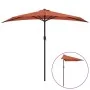 Sombrilla balcón semicircular aluminio terracota 270x144x222 cm de vidaXL, Sombrillas - Ref: Foro24-312499, Precio: 131,48 €,...