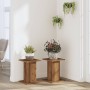 Soportes para plantas 2 uds madera roble artisian 30x30x40 cm de , Soportes para macetas - Ref: Foro24-3307854, Precio: 47,89...