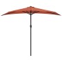 Sombrilla balcón semicircular aluminio terracota 270x144x222 cm de vidaXL, Sombrillas - Ref: Foro24-312499, Precio: 126,22 €,...