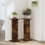 Soportes para plantas 2 uds madera roble ahumado 30x30x80 cm de , Soportes para macetas - Ref: Foro24-3307868, Precio: 67,41 ...