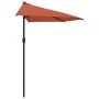 Terracotta aluminum semicircular balcony umbrella 270x144x222 cm by vidaXL, Umbrellas - Ref: Foro24-312499, Price: 131,48 €, ...